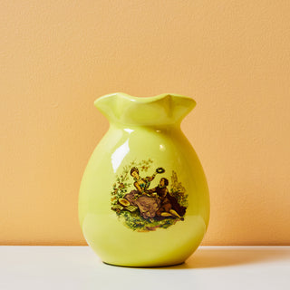 Bright Yellow Victorian Print Vase