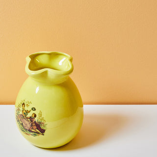 Bright Yellow Victorian Print Vase