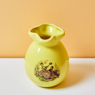 Bright Yellow Victorian Print Vase